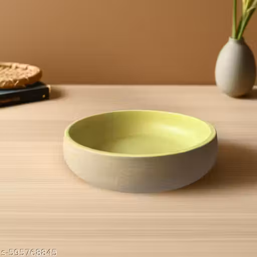Stylish Handmade Ceramic Salad Bowl | Dual Tone Design | Microwave Safe Serving Bowl for Kitchen & Dining