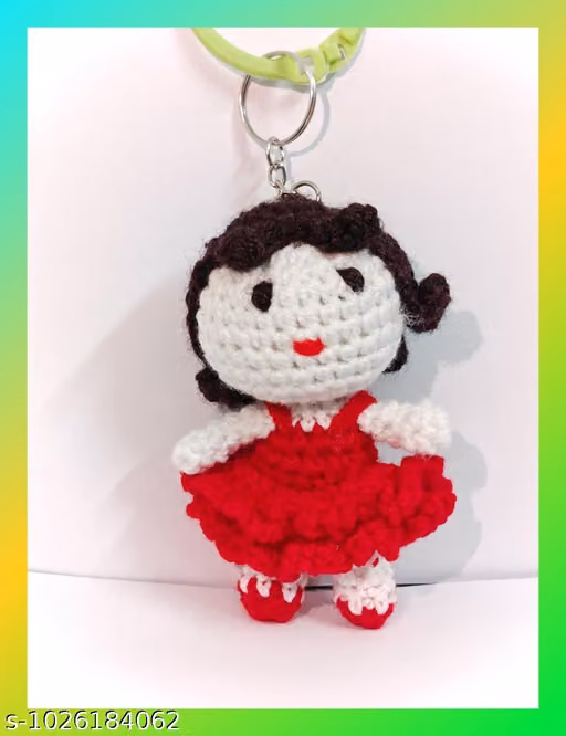 Handmade Crochet Doll Keychain | Amigurumi Charm Keychain for Girls