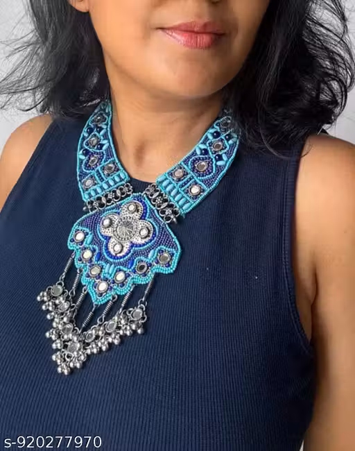 Premium Handcrafted Boho Tribal Beaded Necklace for Women 