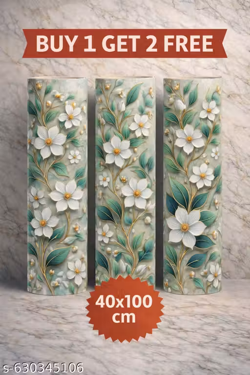 Green Floral Botanical Wallpaper Roll – Premium Peel & Stick Design Buy 1 Get 2 Free Offer Size - 40x100 CM