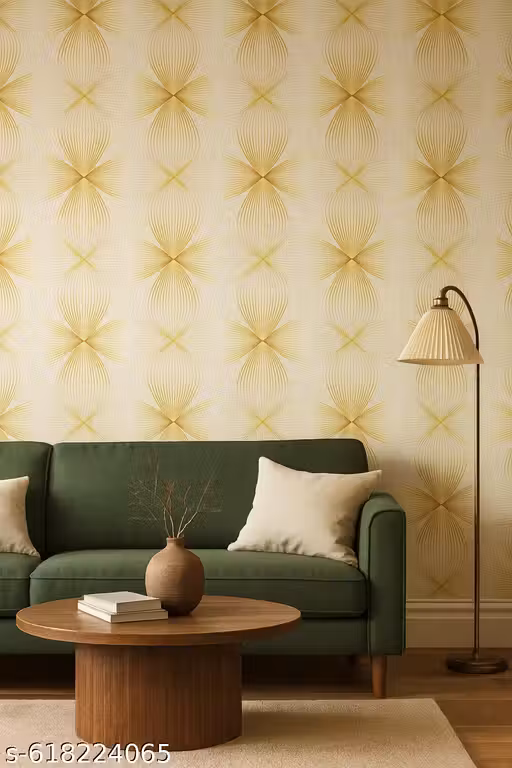 Luxury Golden Floral Pattern Wallpaper Roll – Décor for Living Room & Bedroom Offer Buy 1 Get 2 Free Size- 40X100 CM
