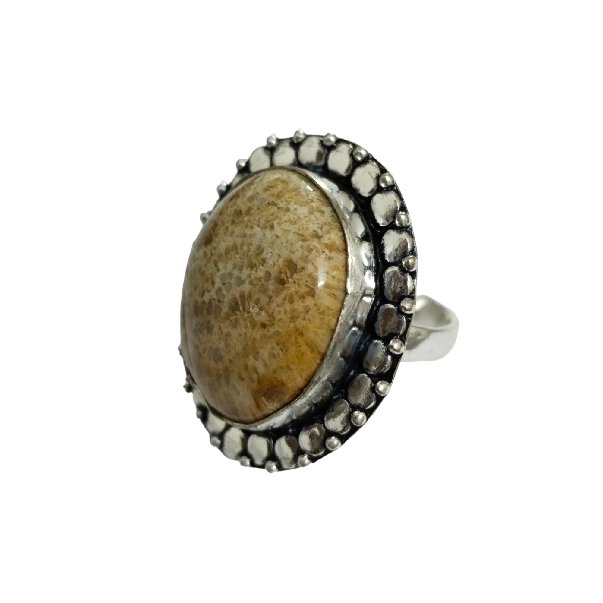 Green Jade Crystal Free Size Cabochon Cut Crystal Ring For Men And Women