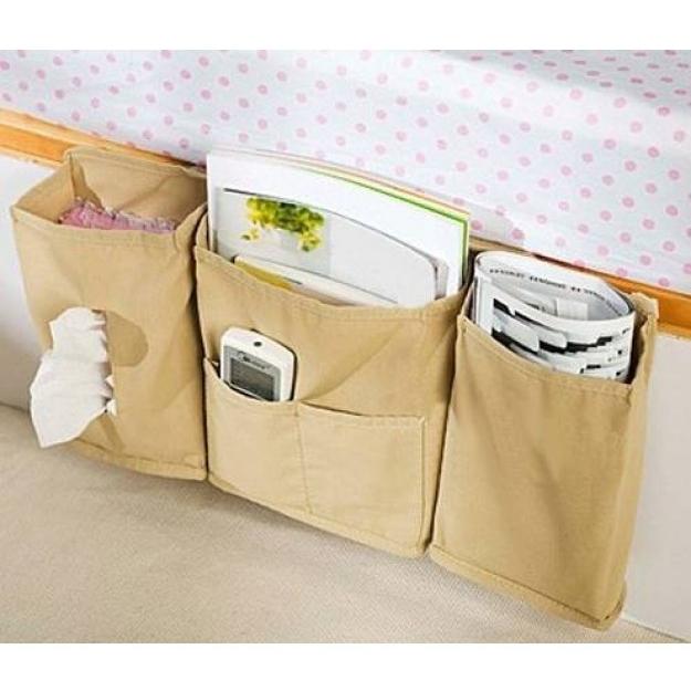 Bedside Caddy Multifunction Bed Organizer Book Remote Phone Tissue Magazines