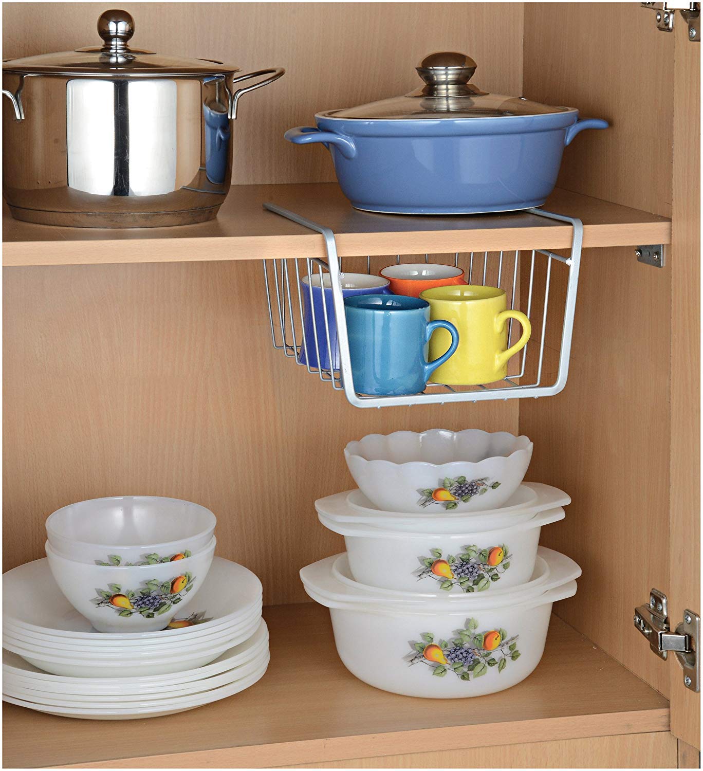 Multipurpose 8" Under Shelf Wire Basket - Organize Your Space with Ease