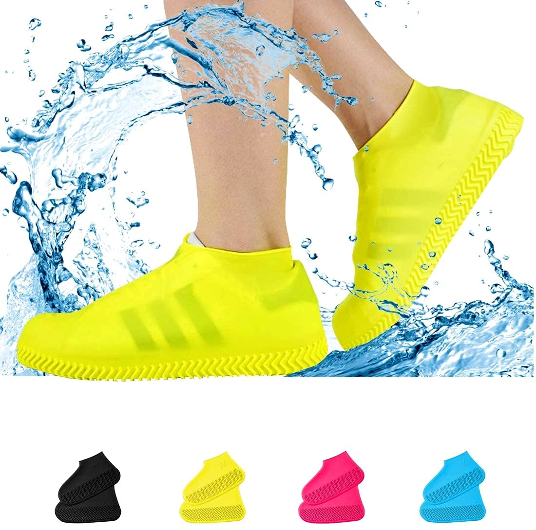 Non-Slip Silicone Rain Boot Shoe Cover Waterproof Reusable Foldable Overshoes for Men Women Outdoor Sport With Excellent Elasticity [1 pair]