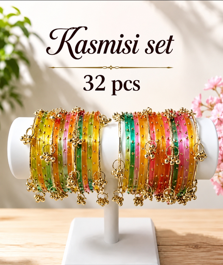Trendy fancy multi ghugroo set and trending 24 bangles