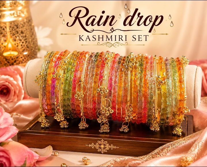 Raindrop kasmiri set of 24 Bangles