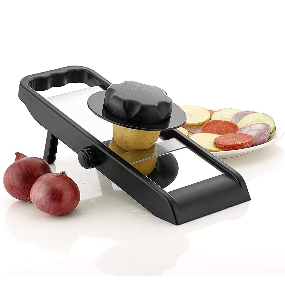 Multipurpose Premium Potato/Onion Slicer and Grater, Potato Slicer for Chips, Vegetable Slicer Machine (Adjustable Slicer) with stand