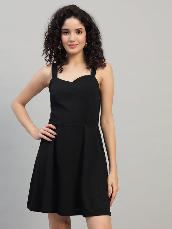 DNA crafted with love Women's Summer Sweatheart Neck Sleeveless, Fit and Flare Dres, Knee Length Dress (Midi Length),Beach/Party/Wedding Guest Dresses