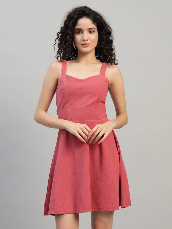 DNA crafted with love Women's Summer Sweatheart Neck Sleeveless, Fit and Flare Dres, Knee Length Dress (Midi Length),Beach/Party/Wedding Guest Dresses