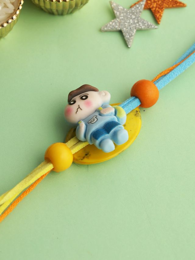 Shin Chan Cartoon Rakhi (Rakhi is included with Roli Chawal & Greetings Card)