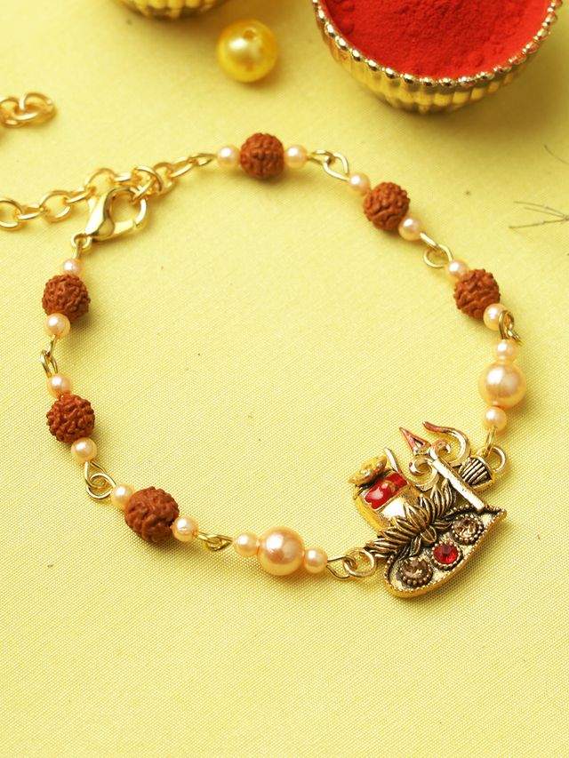Divine Shivaling Rudraksh Rakhi (Rakhi is included with Roli Chawal & Greetings Card)