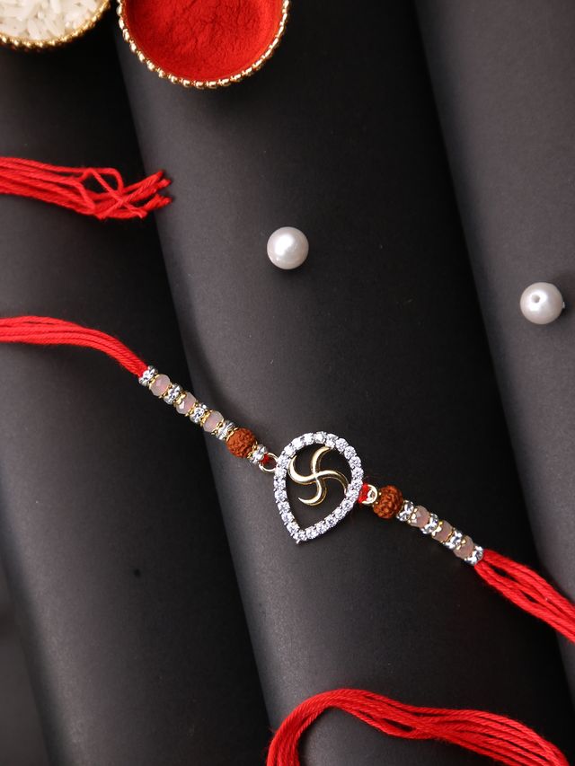 Stone Studded Single Rakhi (Rakhi is included with Roli Chawal & Greetings Card)