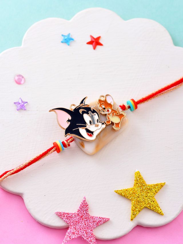 Mischief Maker Rakhi for the Tom and Jerry Fan (Rakhi is included with Roli Chawal & Greetings Card)