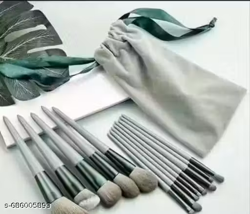 13 piece Green Colour Makup Professional Brushes
