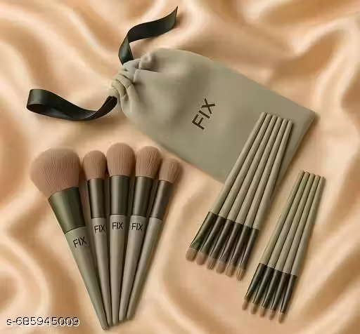 13 piece Green Colour Makup Professional Brushes