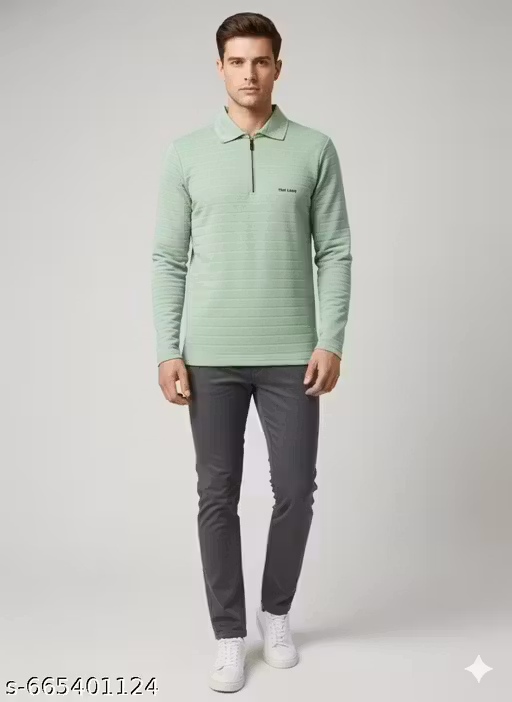 T-Shirt for Men Solid Full Sleeve Polo Premium Casual Wear Shirt