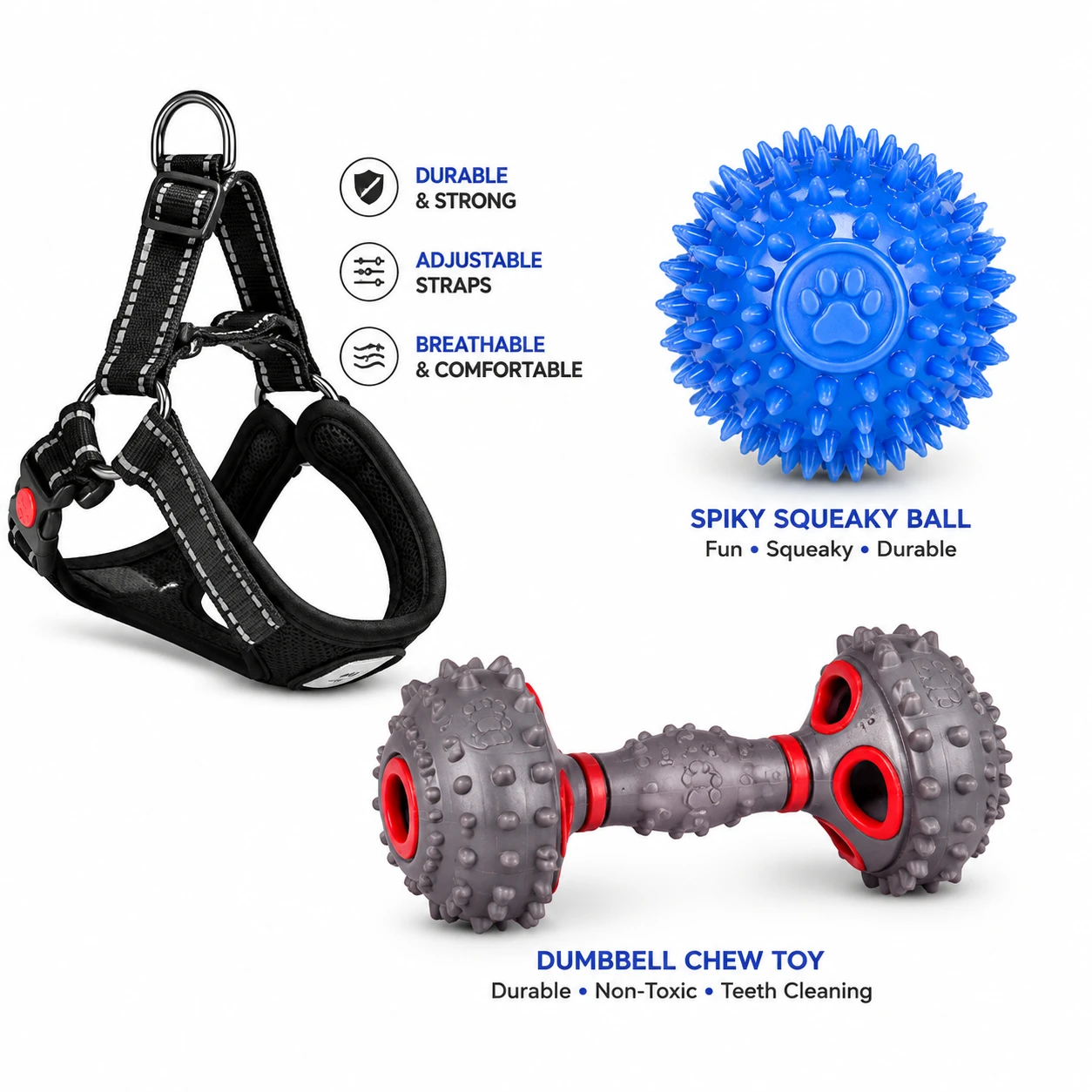 HB And Toys Pet Collar Accessories with Fun Toy Set for Dogs and Puppies