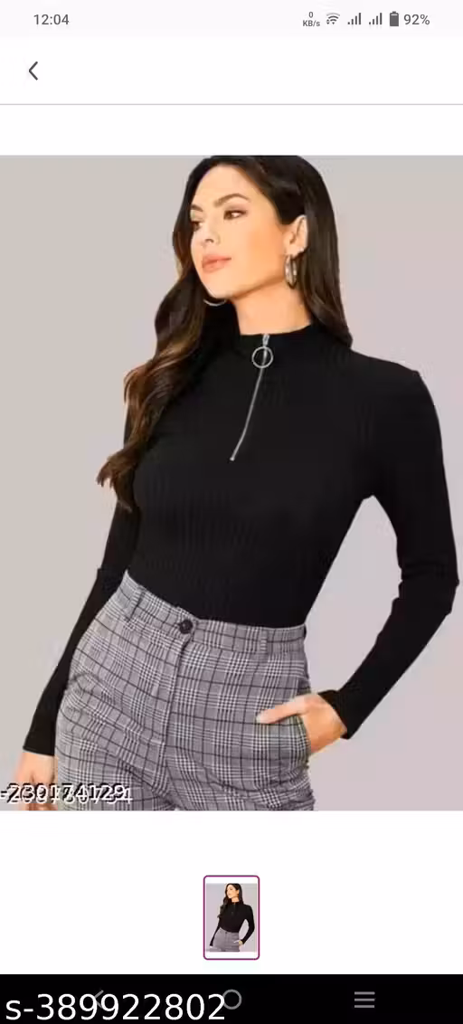 Zipper Top for Women | Front Zip Trendy Casual Wear