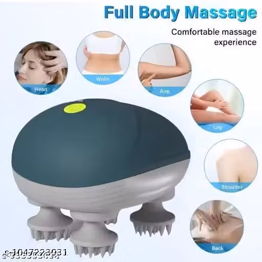 Scalp Massage Stress Relaxations Head Massager Vibrating Machine with Detachable Heads Electric Hair Massager for Hair Growth Rechargeable Scalp Massager & Body Massager Tool