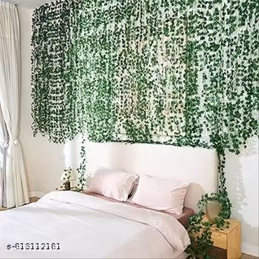 Artificial Ivy Leaf Hanging Vine Strings (Green) – Wall Decoration Creeper Plants for Home & Balcony Decor