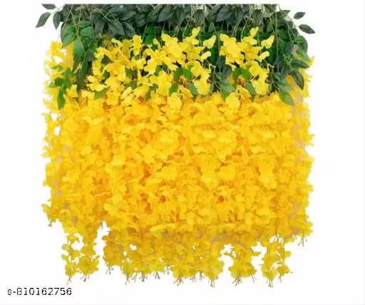 (pack of 12 )Artificial Yellow Flower Hanging Vine Decoration