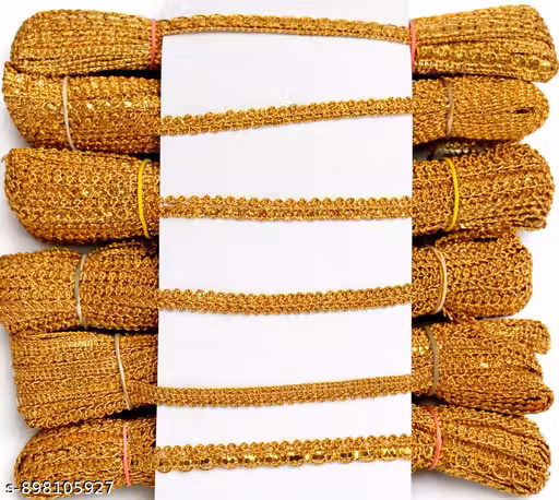 Golden Lace Roll | Designer 54 Meter Decorative Lace for Saree Blouse Lehenga