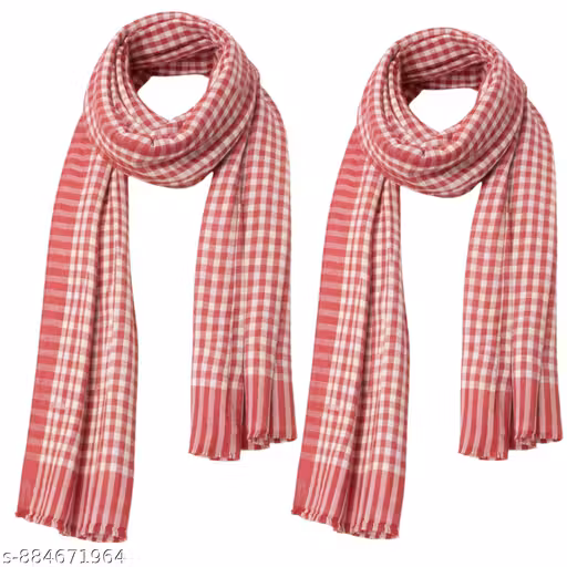 Cotton Check Gamcha Combo Pack of 2 | Soft Absorbent Multipurpose Towel & Scarf for Men | Available in Red, Black, Green, Blue
