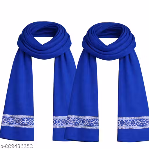 Blue Diamond Border Cotton Gamcha – Soft, Breathable & Multipurpose Scarf