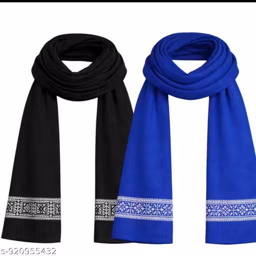 Black & Blue Diamond Gamcha Pack of 2 | Soft Cotton Towel | Modern Traditional Design