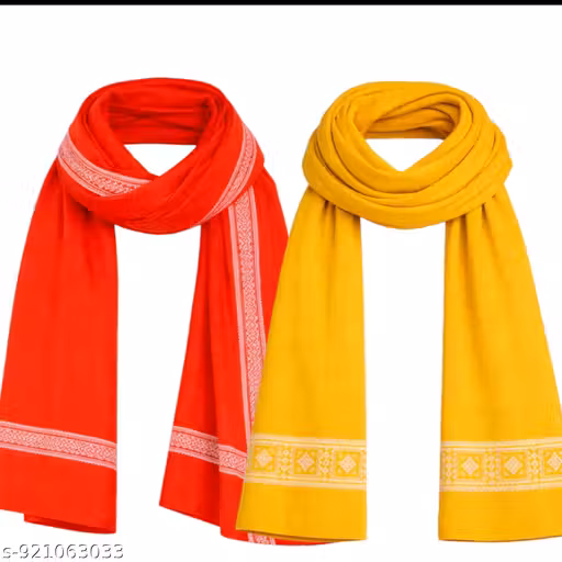 Classic Yellow Diamond Border Rust Orange Cotton Gamcha | Ethnic Soft Lightweight Towel | Quick Dry Daily Wear