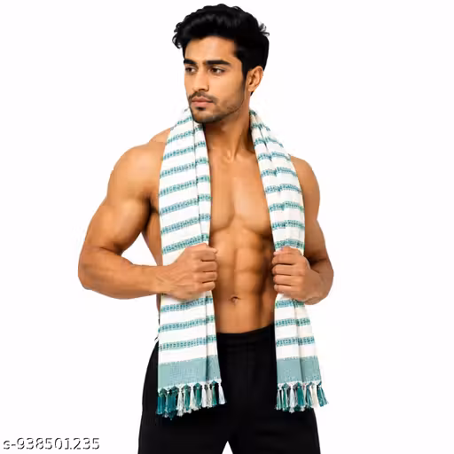 Emerald Weave Premium Cotton Towel for Men | Soft Absorbent Traditional Gamcha | 1.5 Meter (150 x 75 cm) | Lightweight & Skin Friendly
