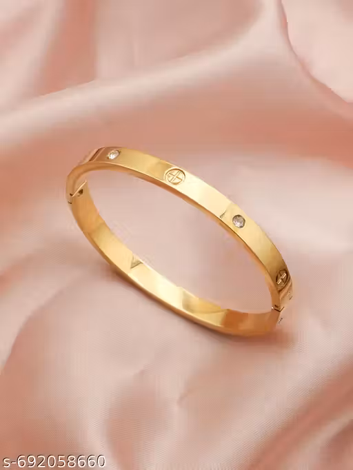 Vassu oval shape non tarnish gold plated trending bracelet | Trending bracelet | new bracelet | partywear bracelet