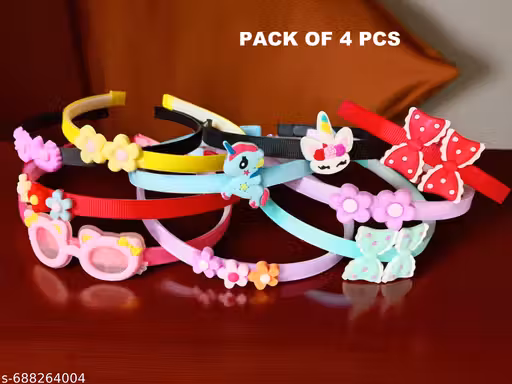 Cartoon Hairbands for Girls & Women – Cute and Funny Headbands for Kids, Toddlers & Babies | Fun Hair Accessories (Multiple Designs, Pack of 4 Pcs)