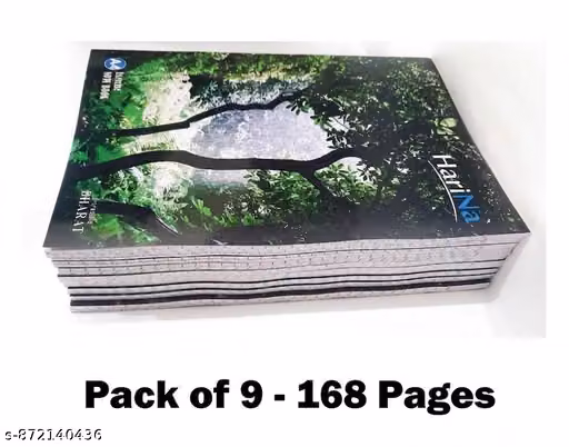 HariNa A4 Size Ruled Notebook Set of 9 | 1512 White Pages | 9x168 Pages Each Notebook | Best for School and College Students