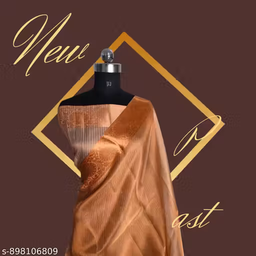 Kanjeevaram Ikkat Border Tissue Saree | Copper Design Silk Saree
