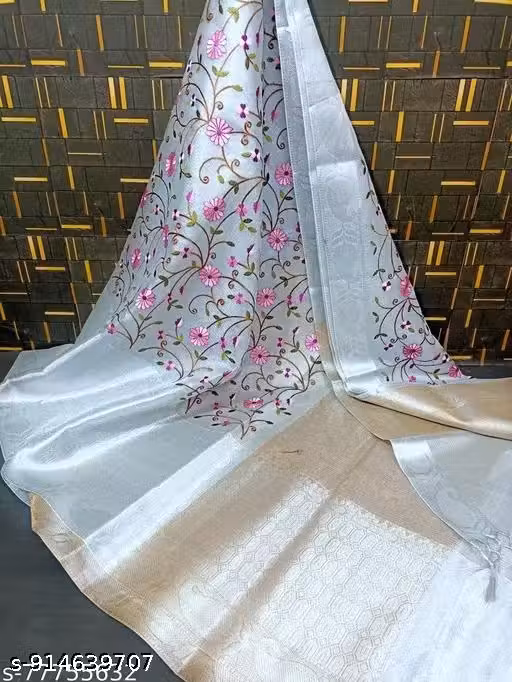 Banarasi Embroidery Work Saree | Designer Silk Saree for Festive Wear