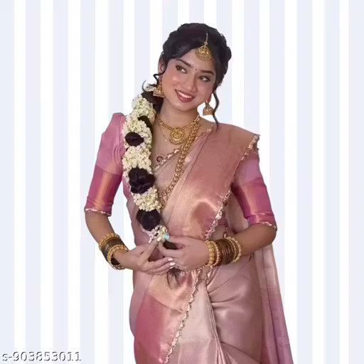 Kanjivaram Ikkat Border Tissue Saree with Lace Work | Festive Designer Saree