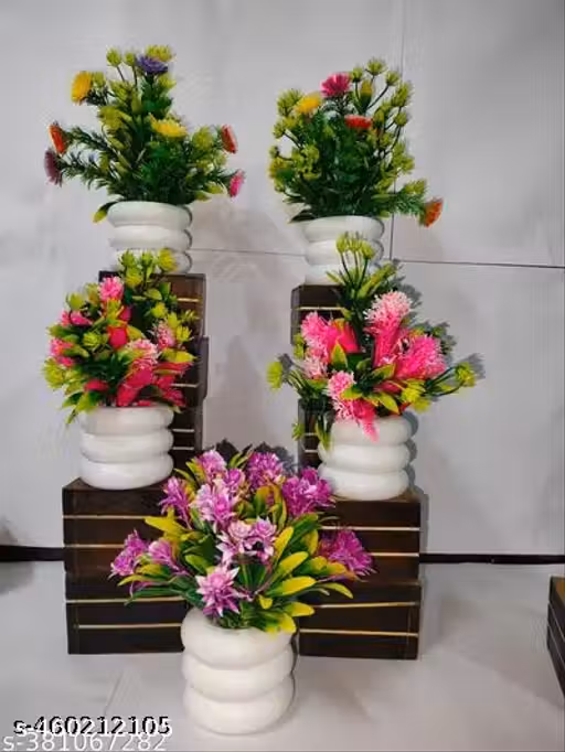 Dev Creation beautiful color flower with spring pot 5 pc