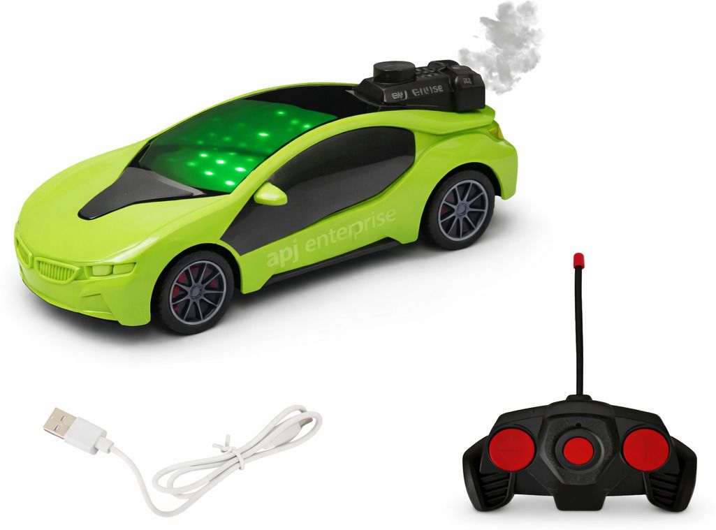 Famous Remote Control Car with Smoke System & 3D Flashing Lights Toys for Kids