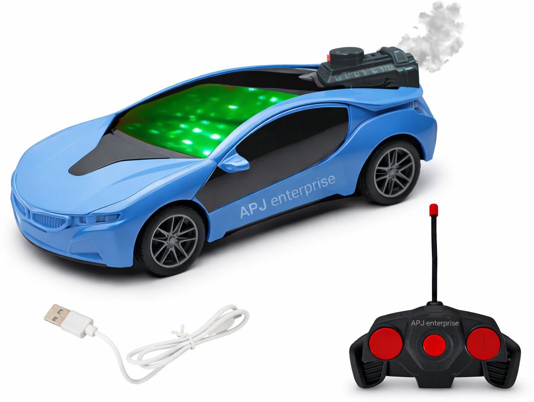 Famous Remote Control Car with Smoke System & 3D Flashing Lights Toys for Kids