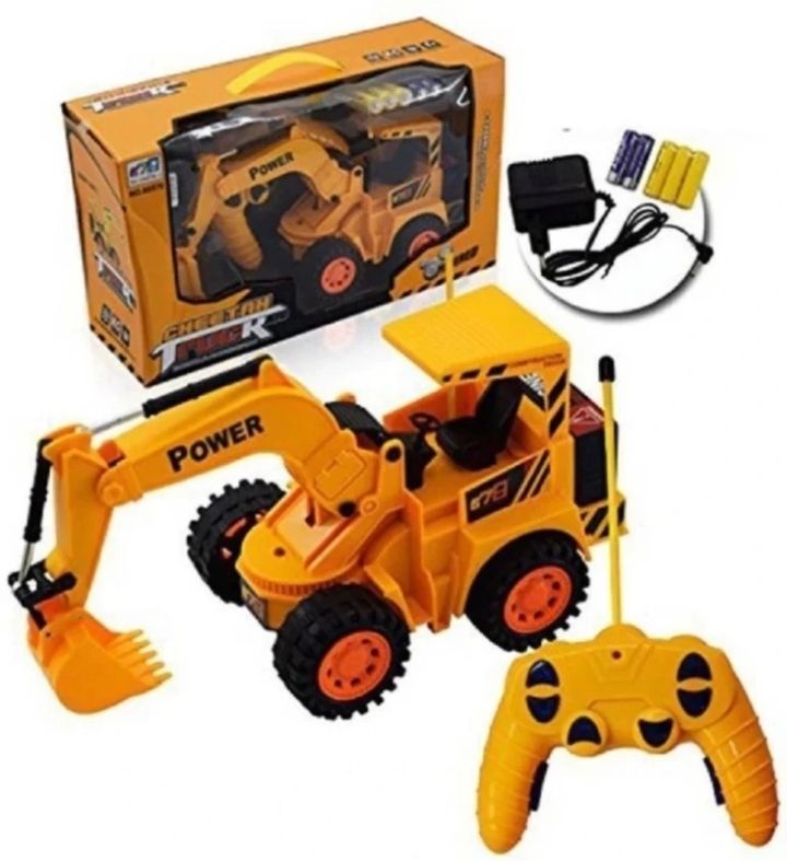 Remote Control JCB Construction Toy with Lights Movable Shovel Toy for Kids