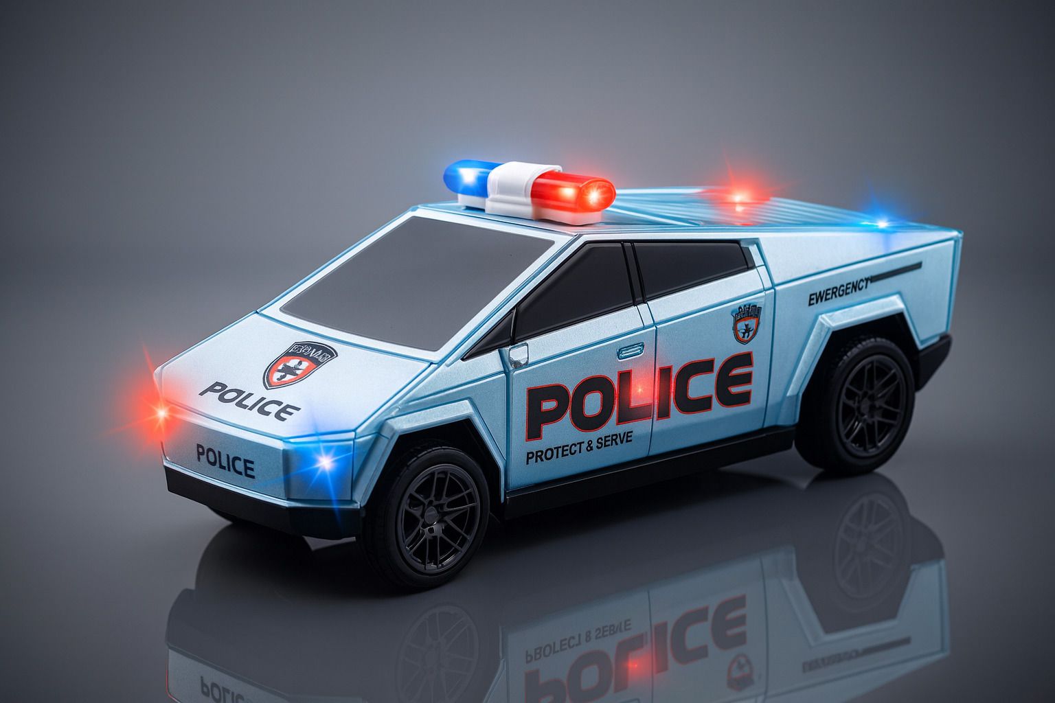 Cyber Police Truck Toy for Kids with Flash Lights and Music with Sound Effects