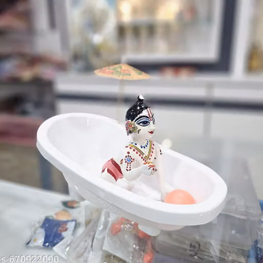 Laddu gopal ji White colour bathtub size 1 to 6 no laddu gopal
