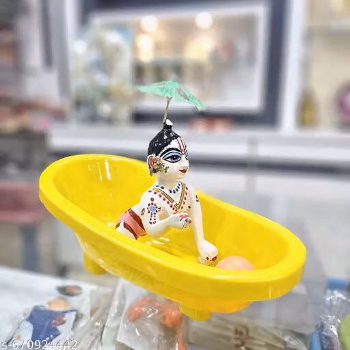 Laddu gopal ji yellow colour bathtub size 1 to 6 no laddu gopal