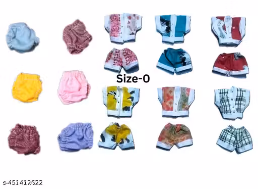 laddu gopal ji cotton night suit pack of 8 pcs size-0 no.