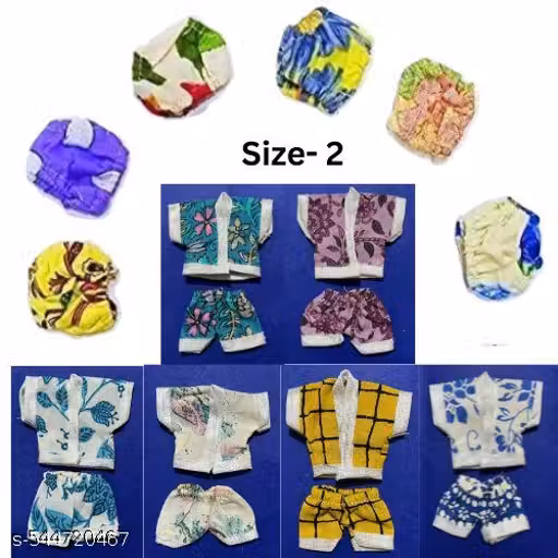 size-2 laddu gopal ji dress /poasak / night suit pack of 12