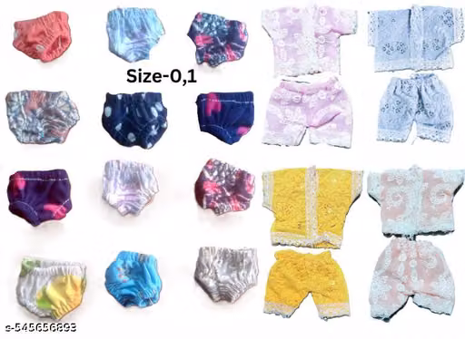 laddu gopal ji dress /poasak / night suit and nappy /chaddi pack of 10