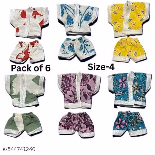 Ladoo Gopal Ji dress Cotton SUMMER SPECIAL NIGHT SUIT Combo 6 PC Best Summer dresses for Thakur ji Kanha Poshak Krishna Dresses Thakur ji poshak With Best Quality