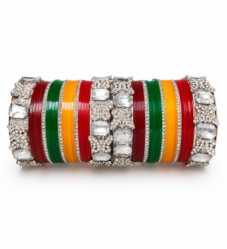 Multi Colour Bridal Chuda Set | Traditional Wedding Bangles For Women